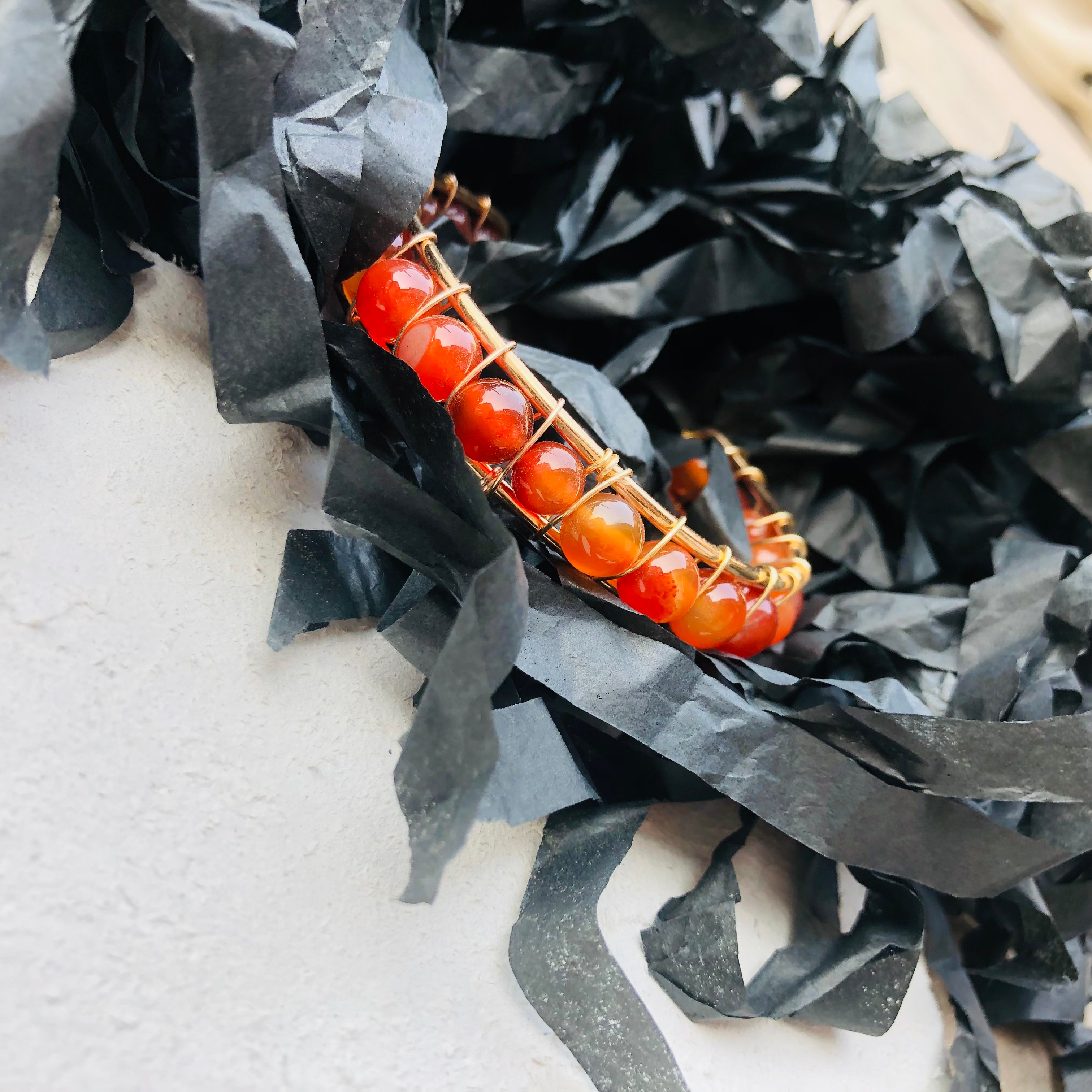 Golden Agate Cuff – Earthy Elegance