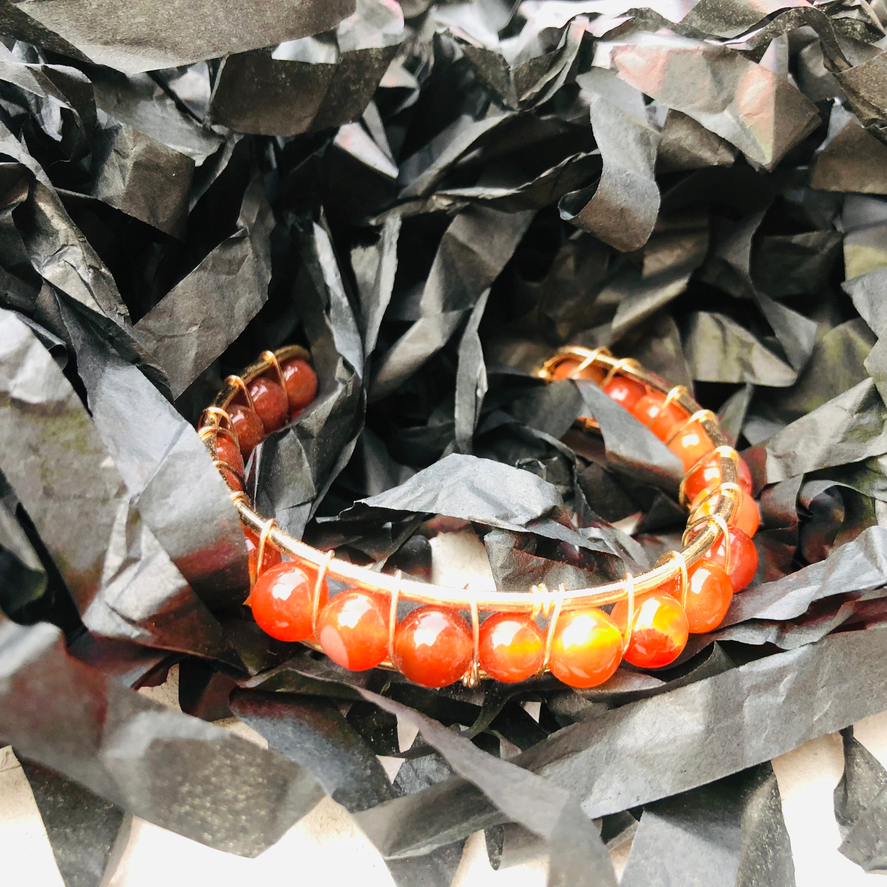 Golden Agate Cuff – Earthy Elegance