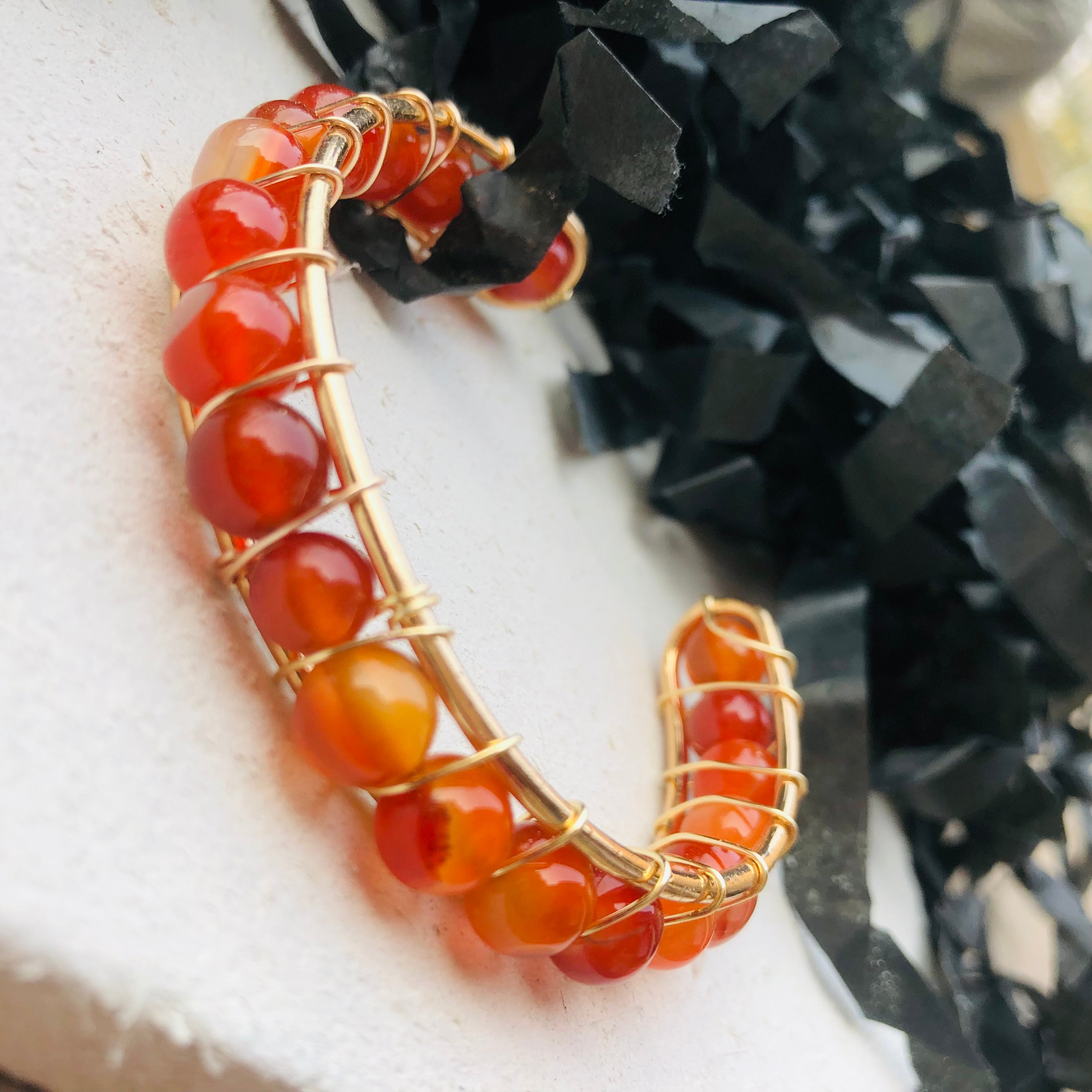 Golden Agate Cuff – Earthy Elegance