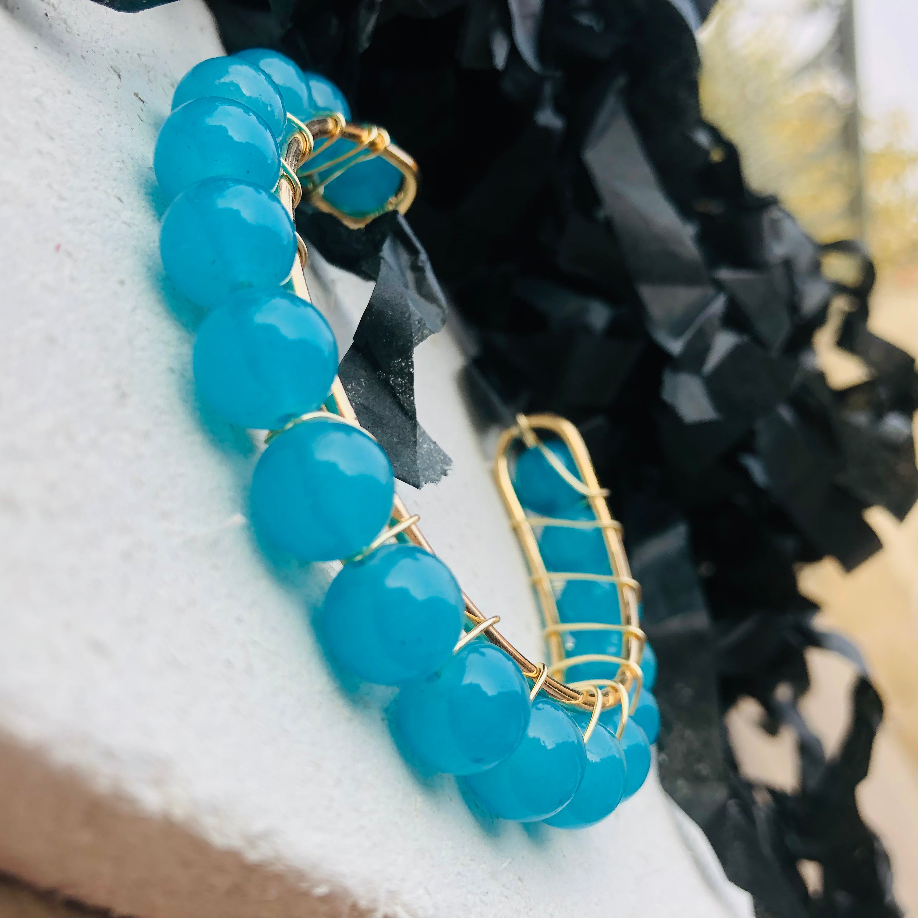 Teal Serenity Gold Cuff