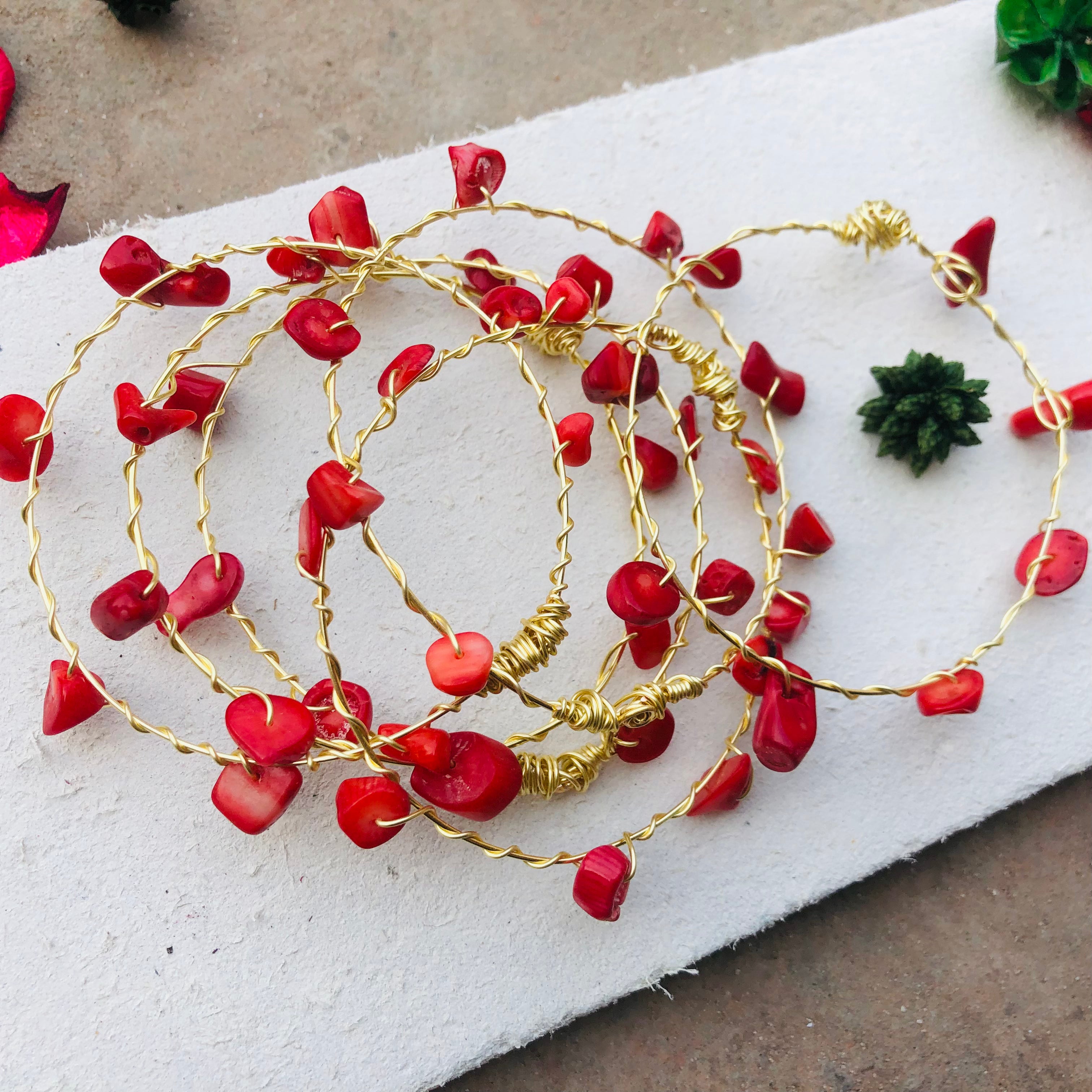 Crimson Glow Bangles