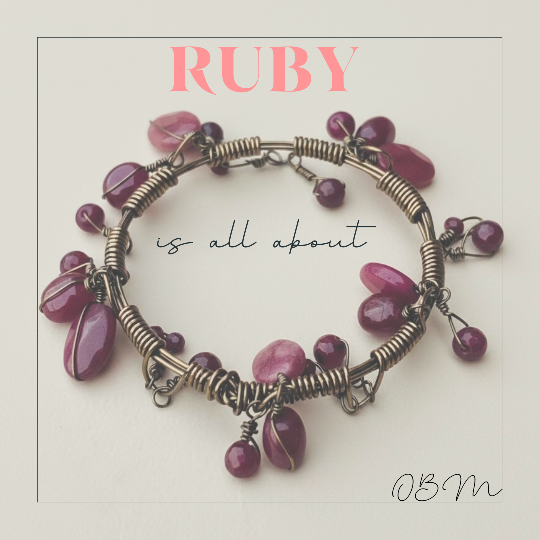 Ruby Charm Bronze Bangle