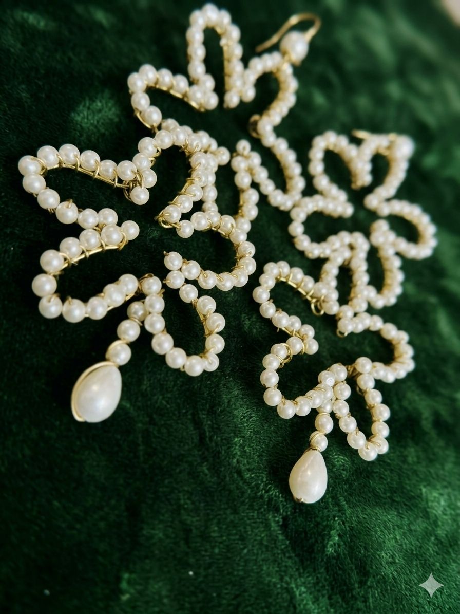 Brass wire with synthetic pearls