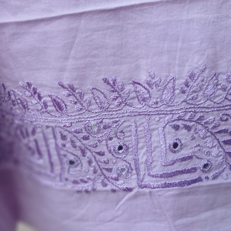 Lilac Bareeza Embroidered Shirt