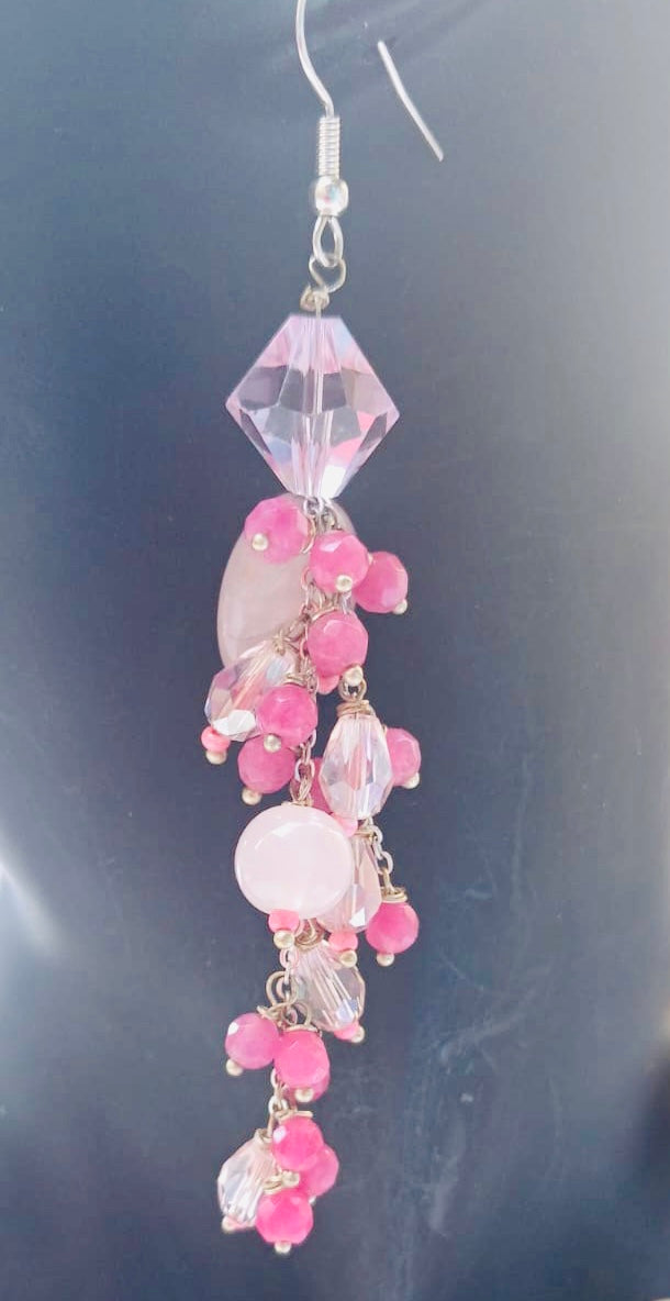 Ruby Stone Drop Earrings
